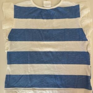 Blue and White Striped Top